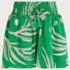 Monsoon Palm Print Crochet Trim Shorts| Green -Trendy Rae Sales jr600 54155107 3