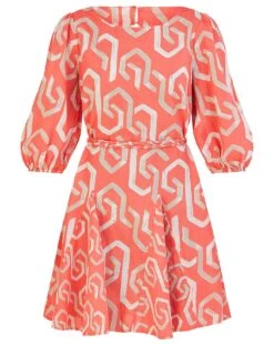 Monsoon Geometric Cut-Out Short Dress| Orange