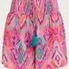 Monsoon Ikat Print Tape Trim Shorts| Coral -Trendy Rae Sales jr682 54157134 3