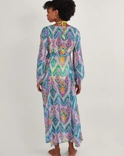 Monsoon Ikat Print Kaftan Dress| Pink -Trendy Rae Sales jr821 54297910 2
