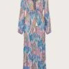 Monsoon Ikat Print Kaftan Dress| Pink