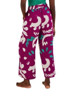 Monsoon Brushstroke Wide Leg Trousers| Dark Pink -Trendy Rae Sales jr822 54158547 2