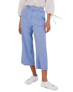 Monsoon Livia Belted Linen Culottes| Blue 9 Monsoon Livia Belted Linen Culottes| Blue -Trendy Rae Sales jr881 54269102 2