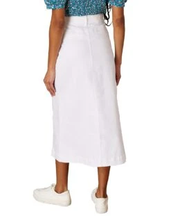 Monsoon Button Through Denim Skirt| Ecru -Trendy Rae Sales ln909 24069344 2