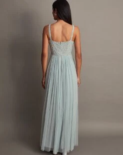 Monsoon Anne Mesh Maxi Dress| Green -Trendy Rae Sales mi905 54081307 2