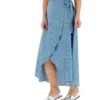 Blue Stripe Soft Lyocell Denim Wrap Maxi Skirt| Blue Stripe -Trendy Rae Sales q01tc440709w