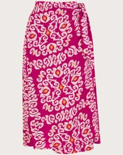Monsoon Bandhani Print Sarong Skirt| Pink