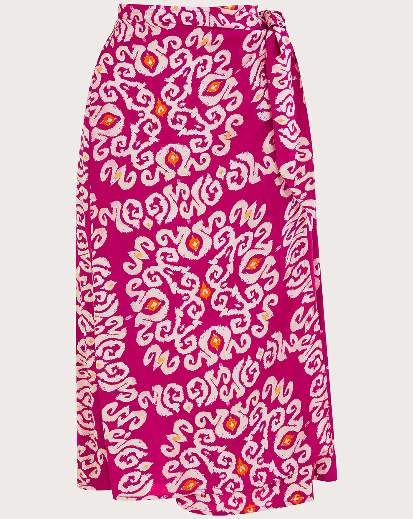 Monsoon Bandhani Print Sarong Skirt| Pink 3 Monsoon Bandhani Print Sarong Skirt| Pink