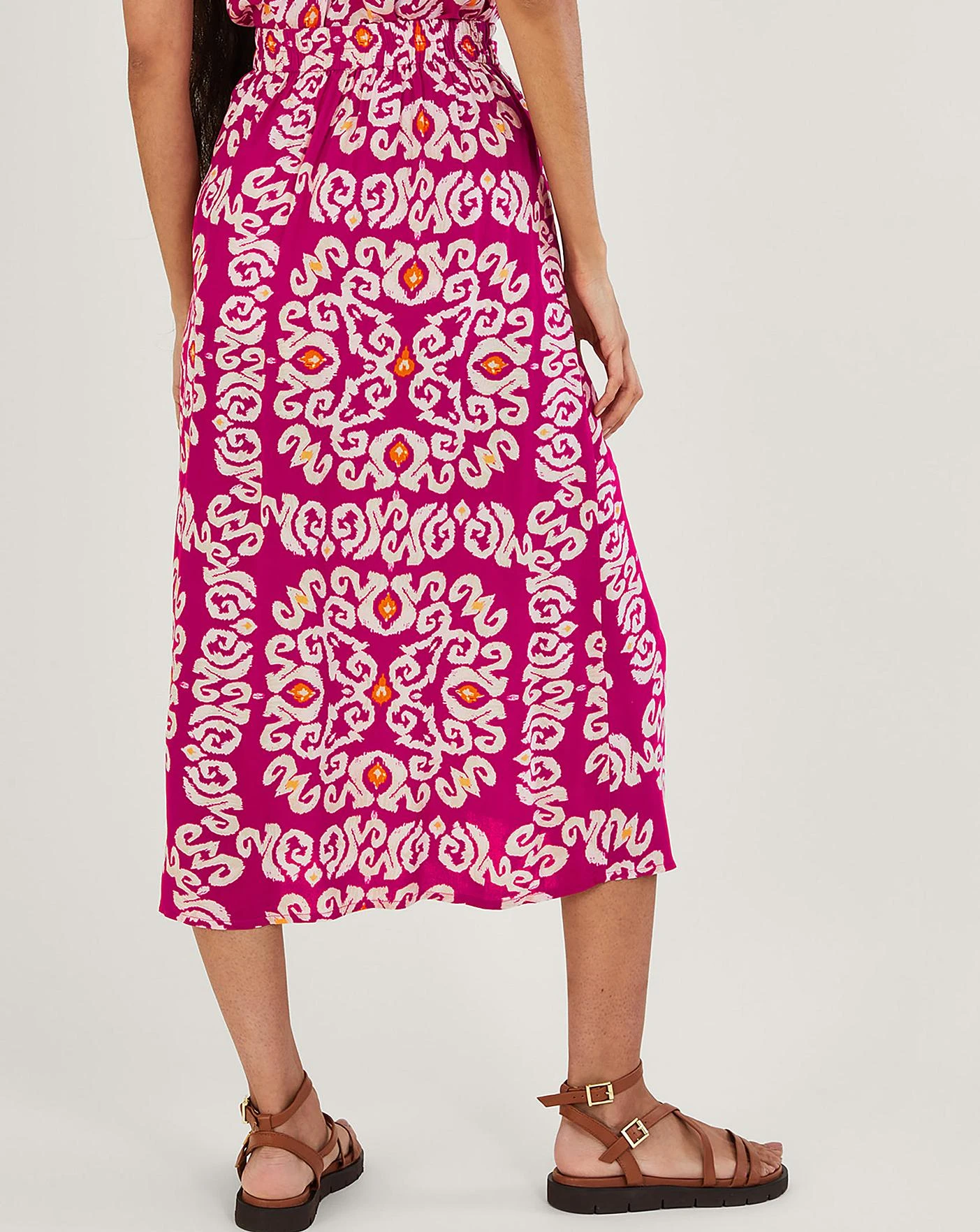 Monsoon Bandhani Print Sarong Skirt| Pink 6 Monsoon Bandhani Print Sarong Skirt| Pink - Image 4