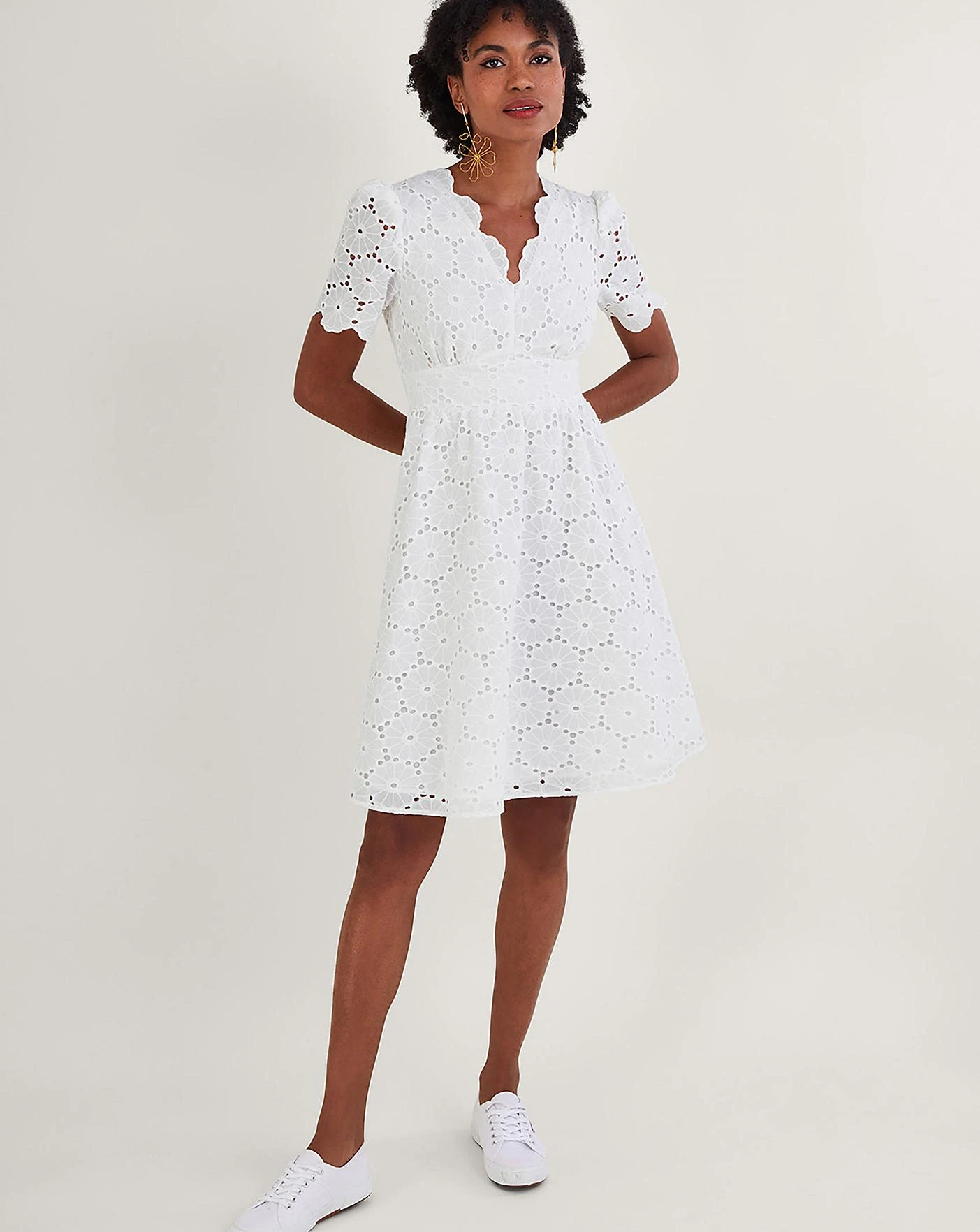 Monsoon Polly Broderie Dress| Ivory 4 Monsoon Polly Broderie Dress| Ivory - Image 2