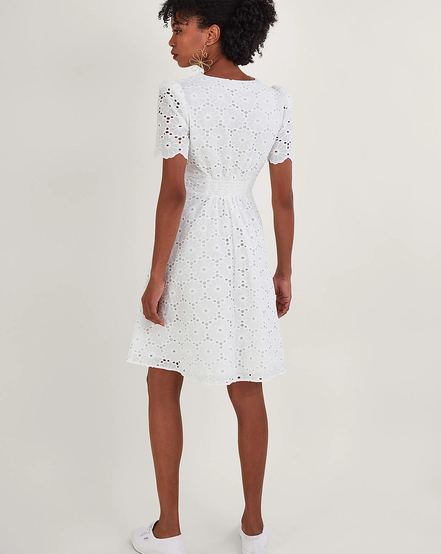 Monsoon Polly Broderie Dress| Ivory 5 Monsoon Polly Broderie Dress| Ivory - Image 3