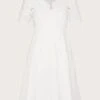 Monsoon Polly Broderie Dress| Ivory