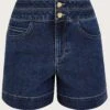 Monsoon Two-Button Denim Shorts| Denim Blue -Trendy Rae Sales ru445 54021139 3