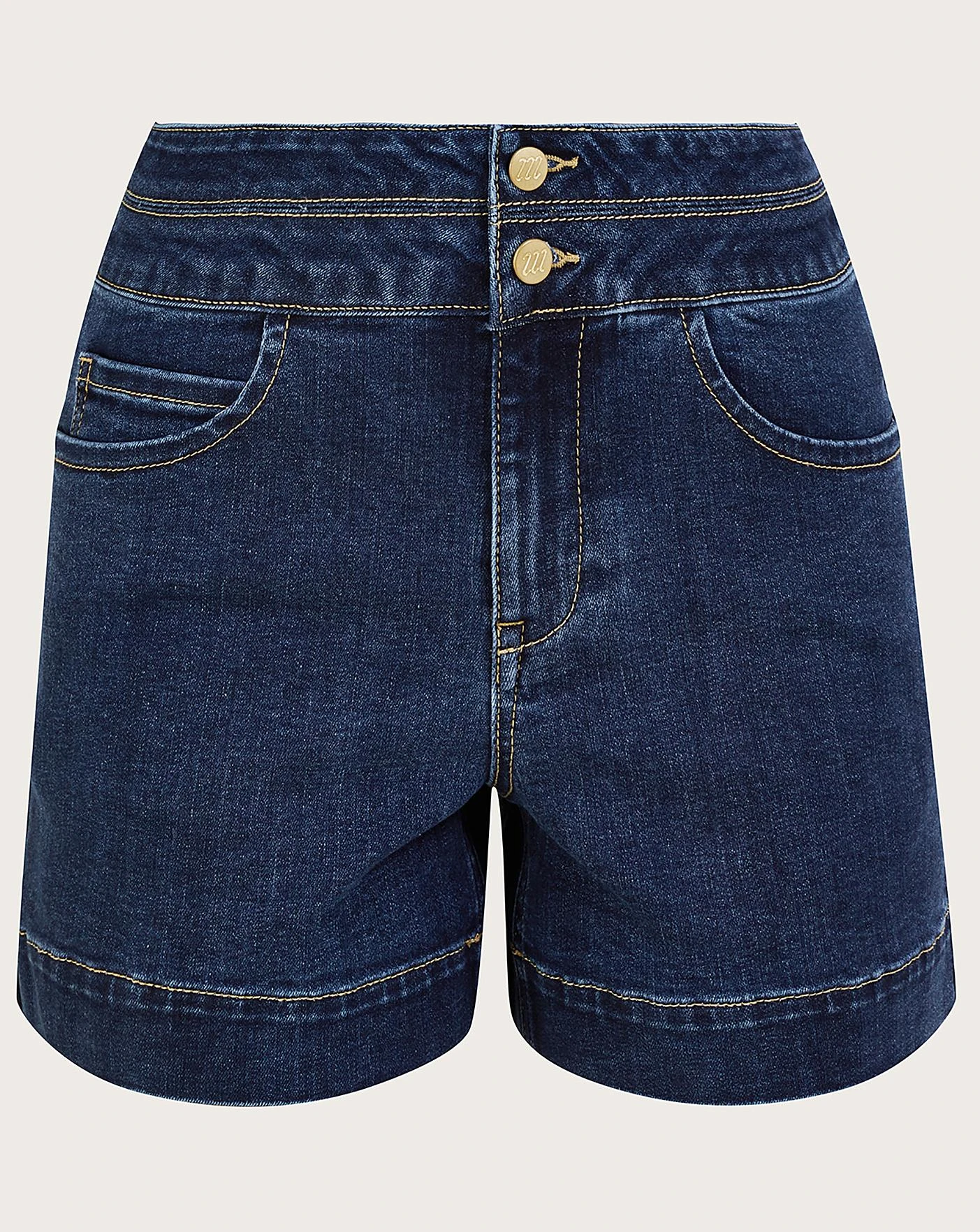 Monsoon Two-Button Denim Shorts| Denim Blue 3 Monsoon Two-Button Denim Shorts| Denim Blue