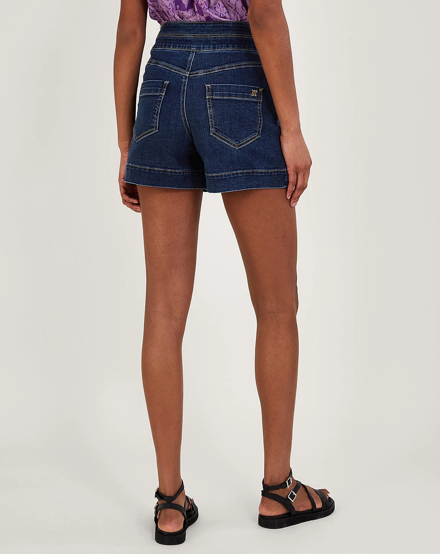 Monsoon Two-Button Denim Shorts| Denim Blue 6 Monsoon Two-Button Denim Shorts| Denim Blue - Image 4