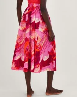 Monsoon Khari Abstract Print Midi Skirt| Pink -Trendy Rae Sales ru496 54275810 4