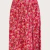 Monsoon Ditsy Floral Print Skirt| Red