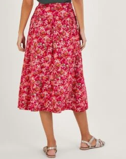 Monsoon Ditsy Floral Print Skirt| Red -Trendy Rae Sales ru572 54074009 4