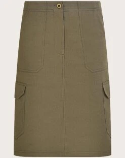 Monsoon Plain Longline Cargo Skirt| Khaki