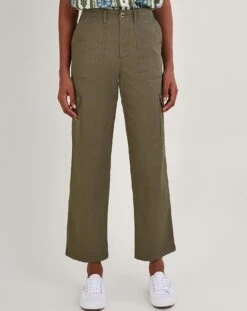 Monsoon Cotton Twill Cargo Trousers| Khaki -Trendy Rae Sales ru595 54273199 2