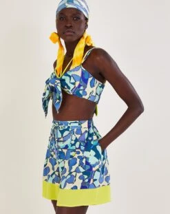 Monsoon Abstract Print Shorts| Turquoise -Trendy Rae Sales ru700 54310980 1