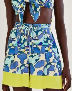 Monsoon Abstract Print Shorts| Turquoise -Trendy Rae Sales ru700 54310980 2