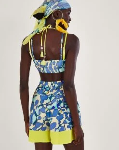 Monsoon Abstract Print Shorts| Turquoise -Trendy Rae Sales ru700 54310980 4