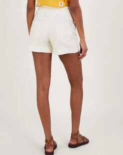 Monsoon Two-Button Denim Shorts| Ecru -Trendy Rae Sales ru948 45000742 4