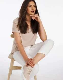 Amber White Pull On Crop Jeggings| White -Trendy Rae Sales t01ig266501w