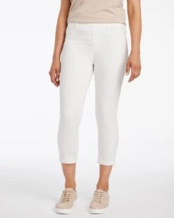Amber White Pull On Crop Jeggings| White -Trendy Rae Sales t01ig266502w