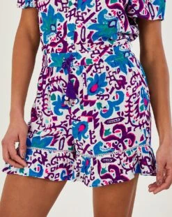 Monsoon Fire Flower Ikat Print Shorts| Blue -Trendy Rae Sales uj258 54315102 2