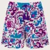 Monsoon Fire Flower Ikat Print Shorts| Blue