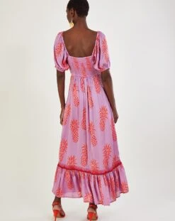 Monsoon Anasi Pineapple Print Dress| Lilac -Trendy Rae Sales uj283 54285994 2
