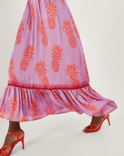 Monsoon Anasi Pineapple Print Dress| Lilac -Trendy Rae Sales uj283 54285994 4