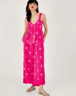 Monsoon Motif Embroidered Cami| Pink -Trendy Rae Sales uj325 54306110 1