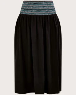 Monsoon Shirred Waist Jersey Skirt| Black