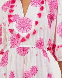 Monsoon Tassel Medallion Kaftan Dress| White -Trendy Rae Sales uj342 54316113 4