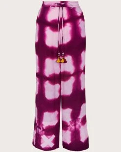 Monsoon Tassel Waist Tie Dye Trousers| Pink