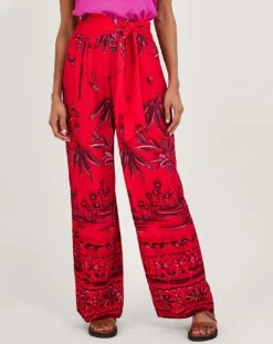 Monsoon Pedra Palm Print Trousers| Red 8 Monsoon Pedra Palm Print Trousers| Red -Trendy Rae Sales uj381 54278409 2