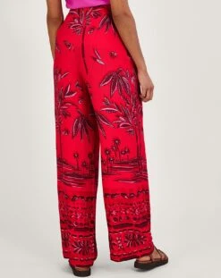 Monsoon Pedra Palm Print Trousers| Red 9 Monsoon Pedra Palm Print Trousers| Red -Trendy Rae Sales uj381 54278409 4