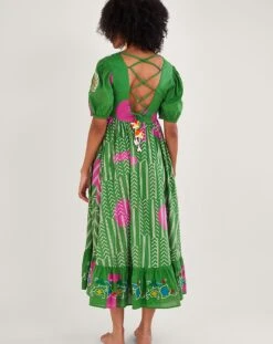 Monsoon Embroidered Chevron Dress| Green -Trendy Rae Sales uj387 54283707 2
