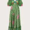 Monsoon Embroidered Chevron Dress| Green -Trendy Rae Sales uj387 54283707 3