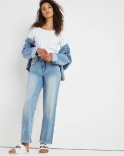 24/7 Light Stonewash Boyfriend Jeans Made With Organic Cotton| Light Stonewash -Trendy Rae Sales v01yy531732w