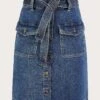 Monsoon Denim Button Belted Skirt| Indigo -Trendy Rae Sales vj518 54007845 3
