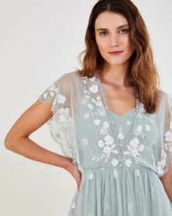 Monsoon Sophie Embroidered Maxi Dress| Sage -Trendy Rae Sales vj565 54080927 4