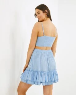 Simply Be Embroidered Skirt Beach Co-Ord| Blue/White -Trendy Rae Sales w01bc454728w