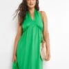 Boho Halter Neck Beach Dress| Green
