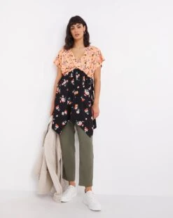 Joe Browns Mixed Floral Print Dainty Summer Tunic| Pink Multi-coloured