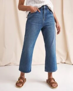 Anise Lily Vintage Blue Crop Flare Jeans| Vintage Blue -Trendy Rae Sales w01vk017798w