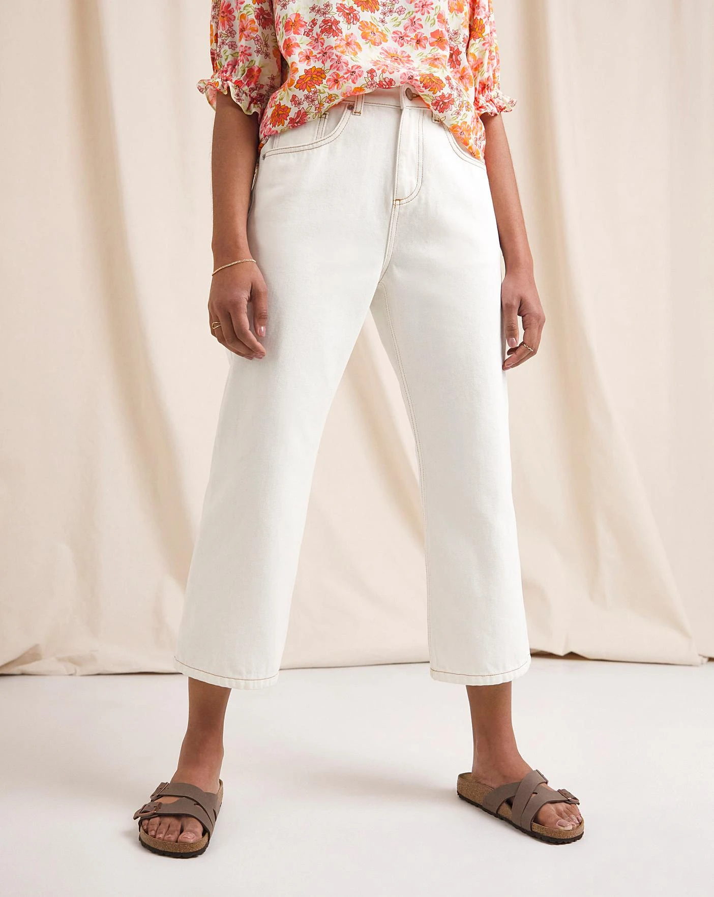 Anise Lily Ecru Undyded Crop Flare Jeans| Ecru 5 Anise Lily Ecru Undyded Crop Flare Jeans| Ecru - Image 3